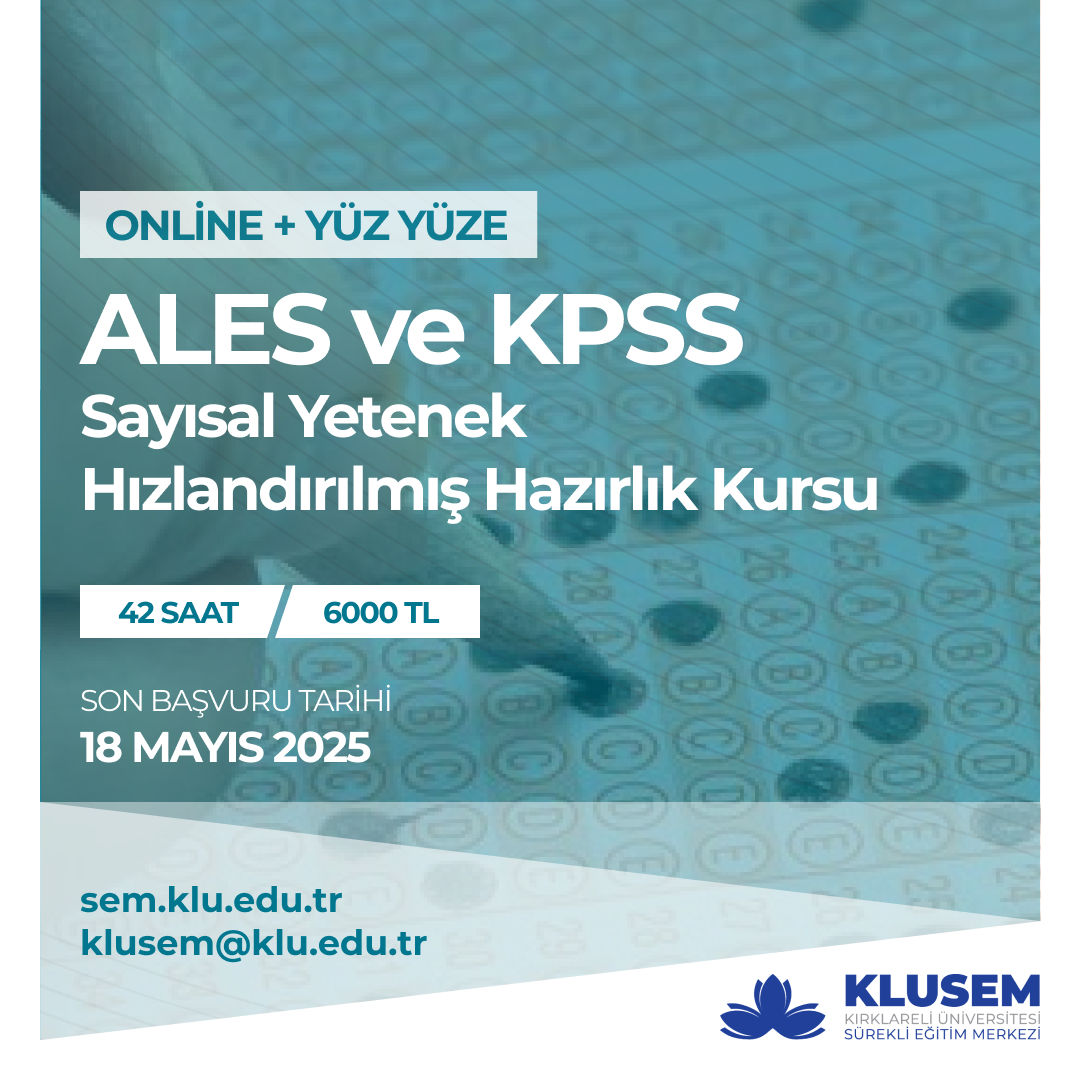 ALES ve KPSS Sayısal Yetenek Hızlandırılmış Hazırlık Kursu