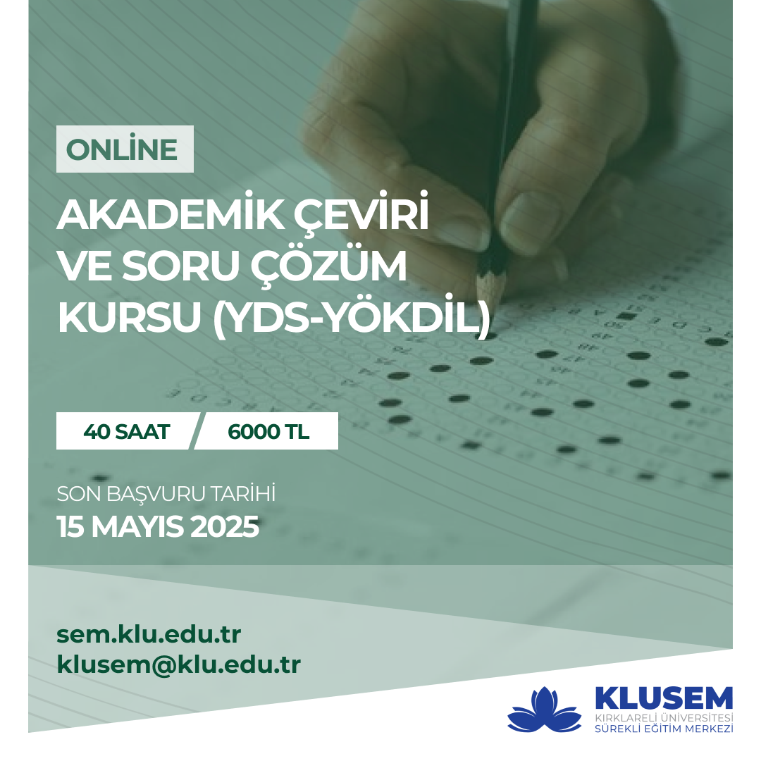 Akademik Çeviri ve Soru Çözüm Kursu