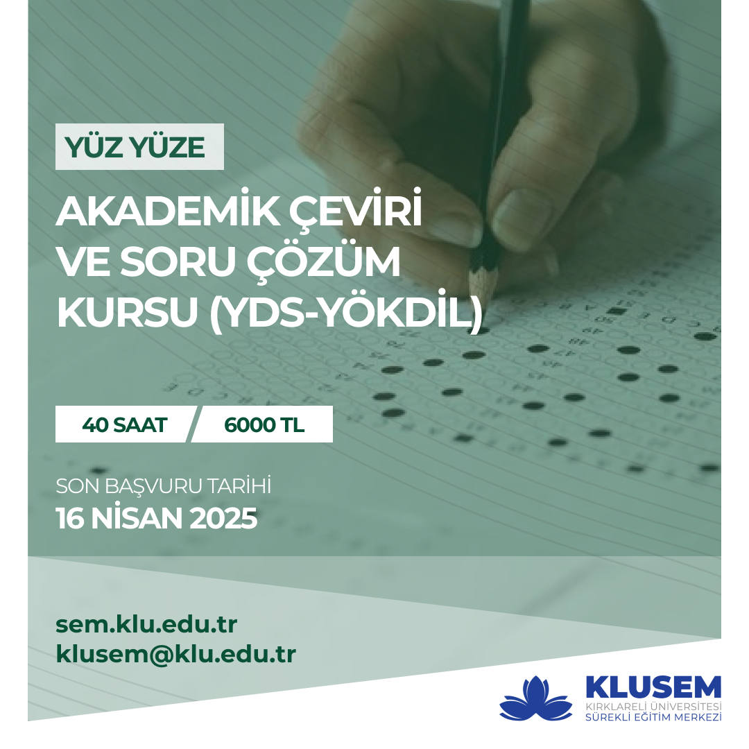 Akademik Çeviri ve Soru Çözüm Kursu